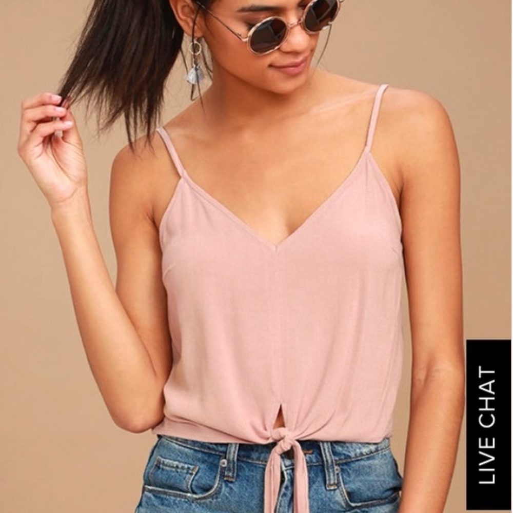 Lulus crop top tie front